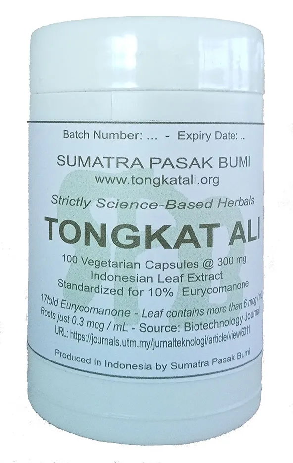 Sumatra Pasak Bumi トンカットアリ葉エキス（ユリコマノン10%規格）1本の画像